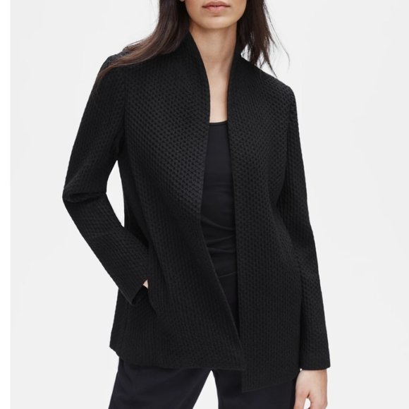 Eileen Fisher Tencel & Organic Cotton Honeycomb Shaped Jacket sz S - Picture 1 of 16